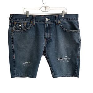 True Religion Skinny Old Multi Distressed Denim Jean Shorts Size 42